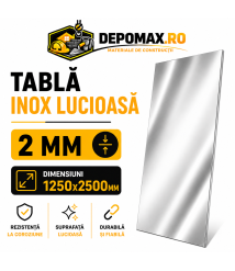 Tabla inox lucioasa BA, 2 x 1250 x 2500 mm, 3.125 mp Tabla inox lucioasa BA, 2 x 1250 x 2500 mm, 3.125 mp